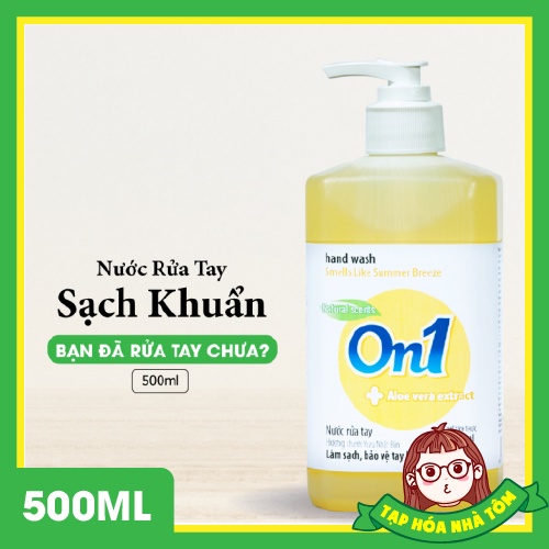 Nước rửa tay sạch khuẩn On1 sạch khuẩn, bảo vệ khỏi vi khuẩn chai 500ml