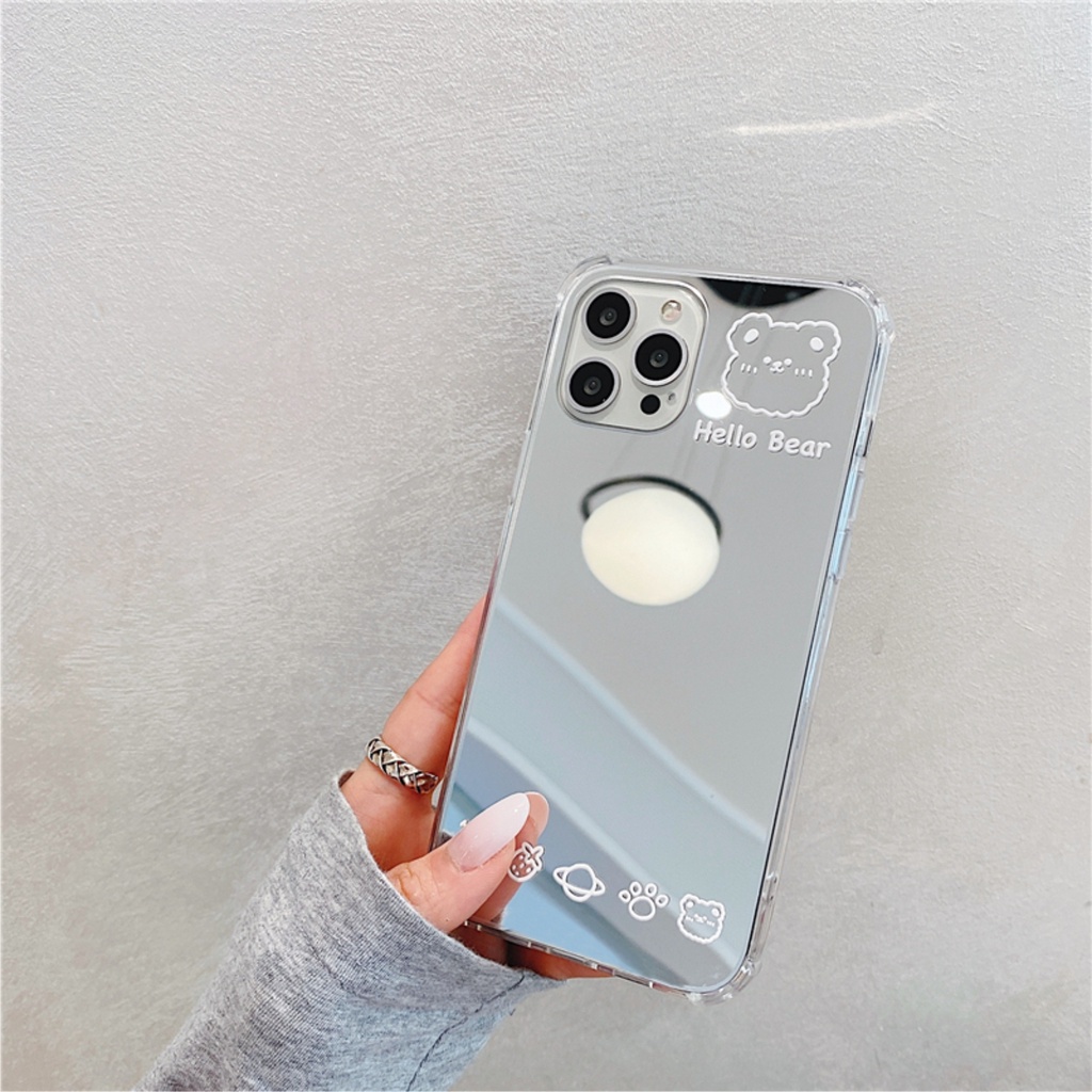 Ốp lưng gương chống sốc Bear cực xinh cho nhiều dòng máy của Iphone/samsung/oppo/realme/vivo/xiaomi