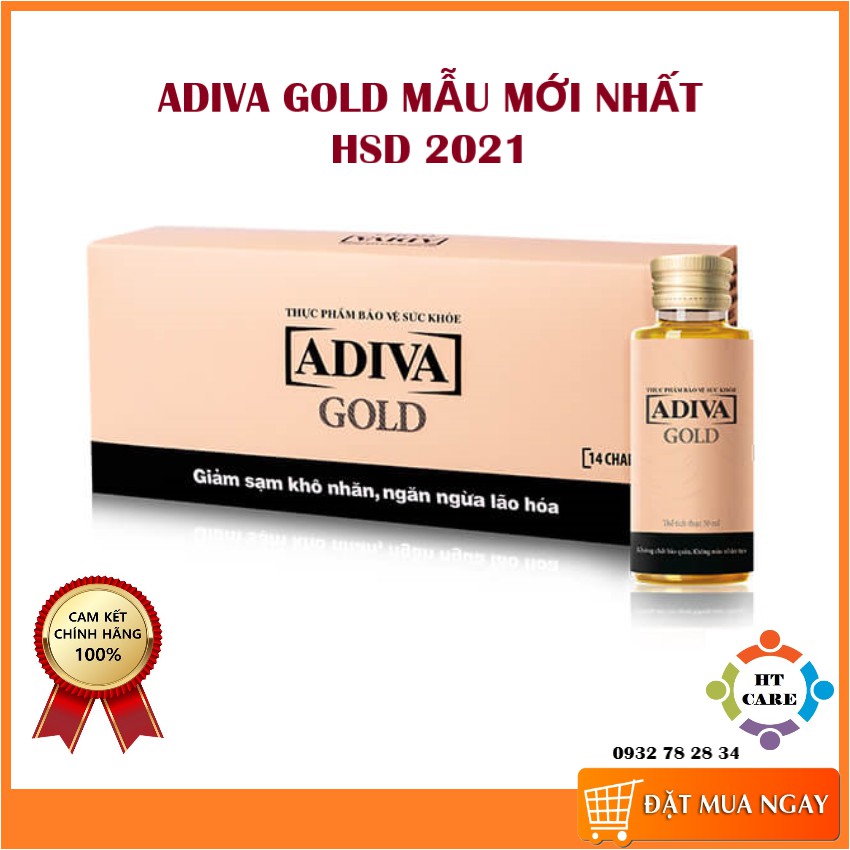 [Mã 77FMCGSALE giảm 8% đơn 500K] ✅COLLAGEN ADIVA GOLD NEW - HỘP 14 LỌ
