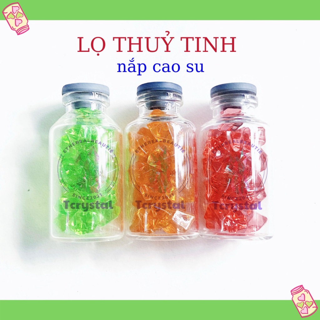1 - lọ thuỷ tinh 25ml đựng dung dịch, mầm tinh thể, tinh thể tự nhiên mini, làm đồ handmade,…