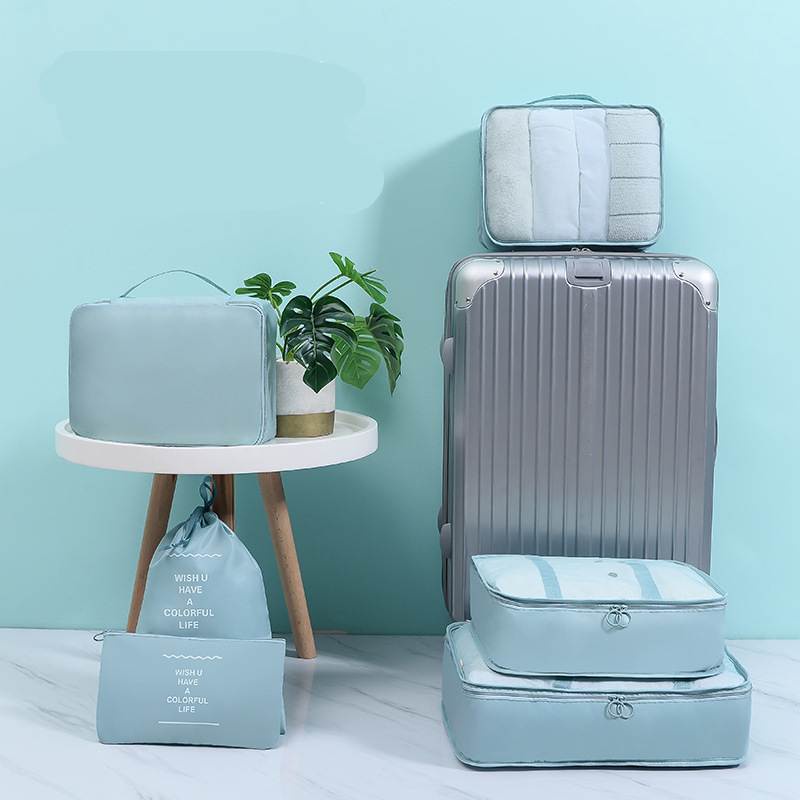 Set 7 Túi Đựng Đồ Du Lịch Khóa Kéo Chống Thấm Nước Tiện Dụng