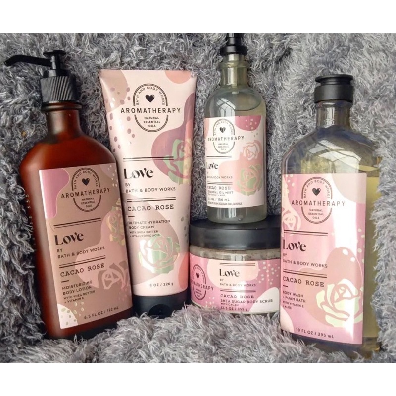 LOVE- Bộ chăm sóc toàn thân Sữa tắm Xịt Dưỡng thể Aromatherapy Bath & Body Works