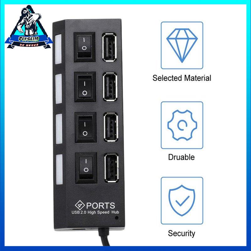 Universal USB Hub 4 Port USB 2.0 Charger High Speed Mini Hub Socket Splitter