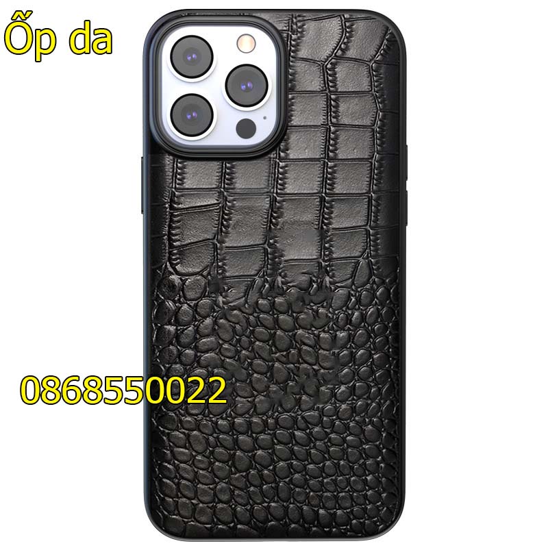 Ốp da iPhone 14 pro max dập vân cá sấu sang trọng