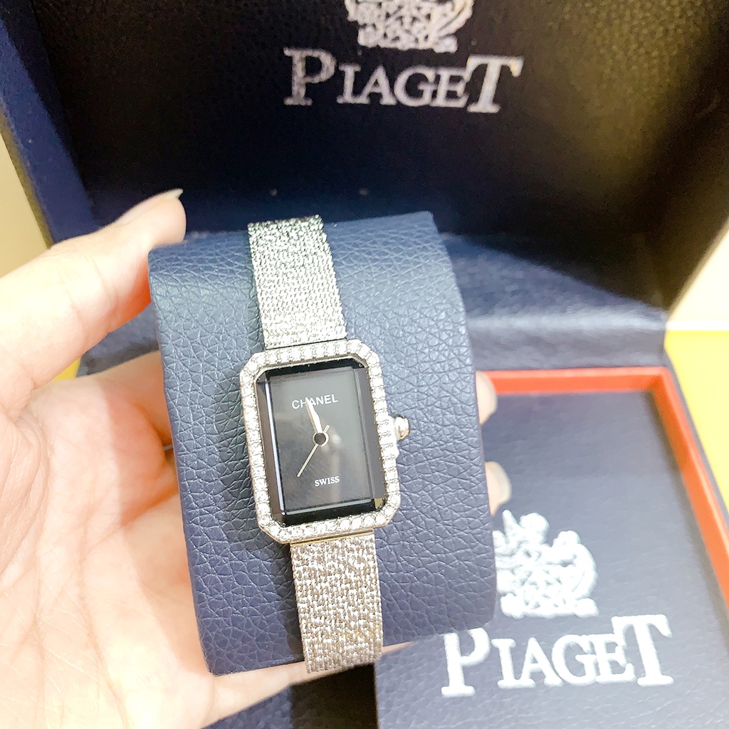 Đồng hồ nữ Chanel mặt vuông viền diman dây kim loại cao cấp - Bảo hành 12 tháng | BigBuy360 - bigbuy360.vn