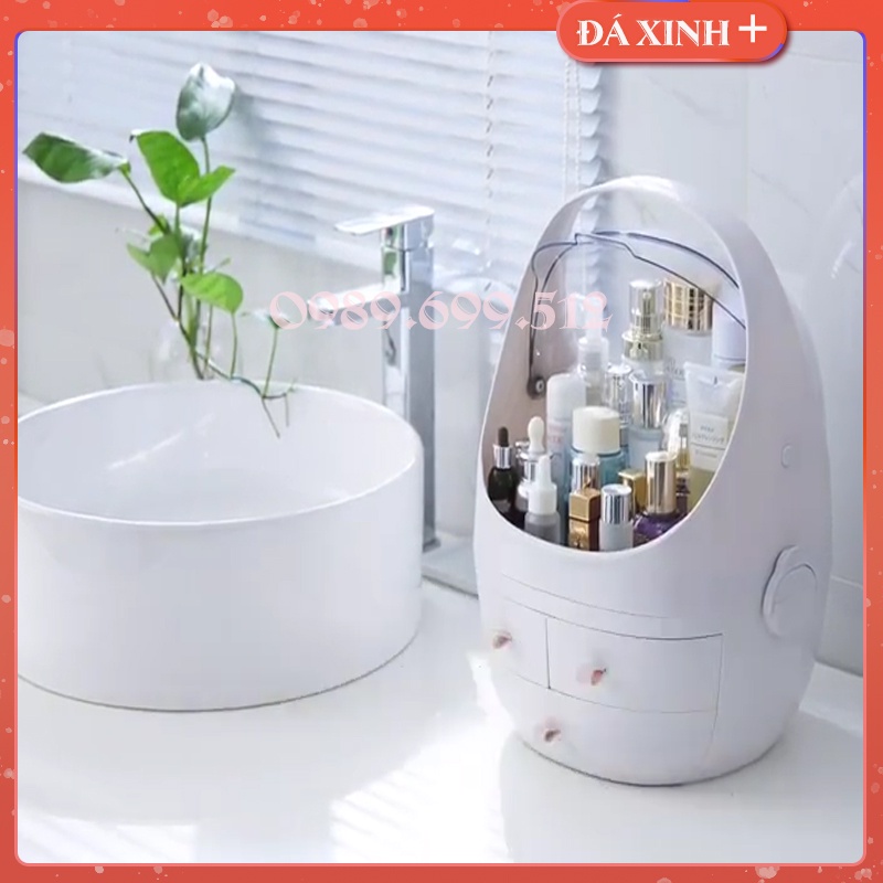 Hộp Đựng Mỹ Phẩm - Đồ Trang Điểm - Có Lắp Chống Bụi 2 Mở 2 Chiều Để Bàn Tiện Dụng