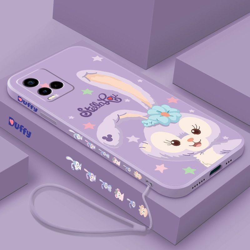 Ốp điện thoại QIANZI silicon in hình thỏ dễ thương cho Vivo Y21 2021 Y33S Y75 5G Y15S 2021 Y51 Z1 Pro