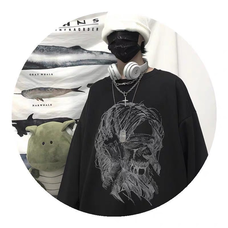 Áo sweater form rộng/ Áo nỉ nam nữ unisex in hình mặt quỷ siêu ngầu Rô Store SW07 | BigBuy360 - bigbuy360.vn