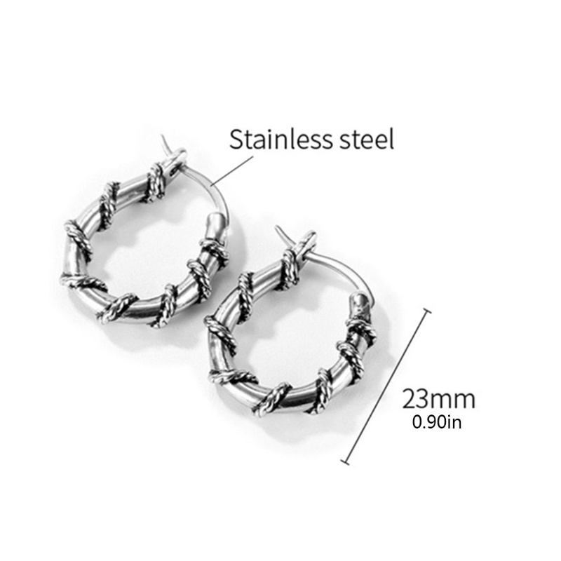 Khuyên Tai Dạng Vòng Xoắn Bằng Thép Titan Thời Trang Mừng Năm Mới
