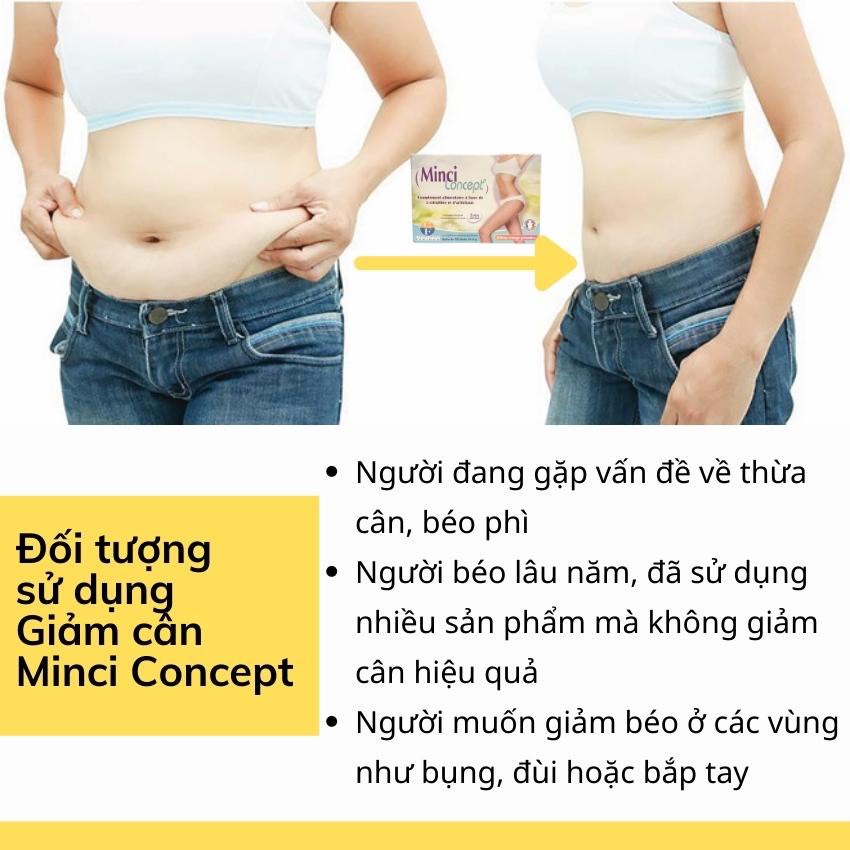 Giảm cân Minci Concept, Pháp  giảm mỡ bụng eo đùi cho phụ nữ an toàn, không gây mệt mỏi, mất nước