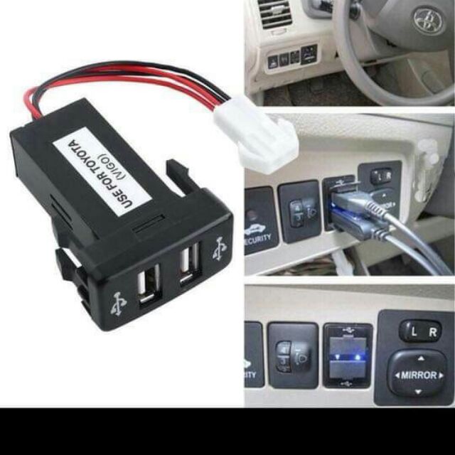 Cổng sạc chia usb cắm cổng chờ trên xe ô tô toyota