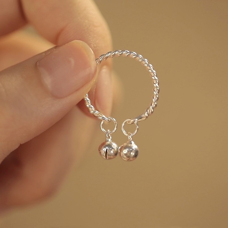 Nhẫn hở mạ bạc 925 thiết kế bện cá tính có thể điều chỉnh cho nữ