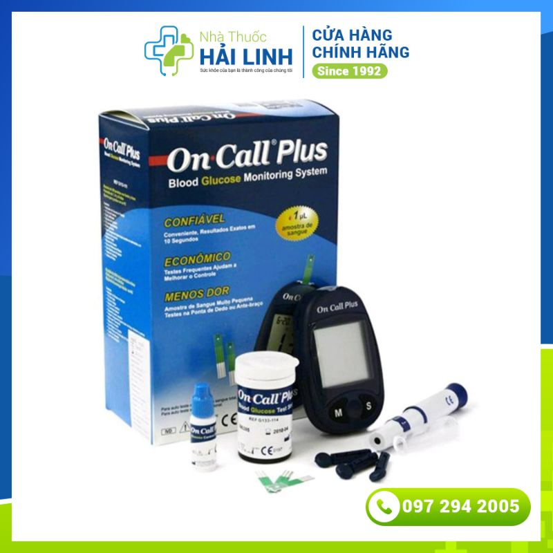 Máy Đo Đường Huyết Acon On Call Plus ⚡ Tặng 25 que thử và 10 kim chích máu ⚡ Bảo hành trọn đời