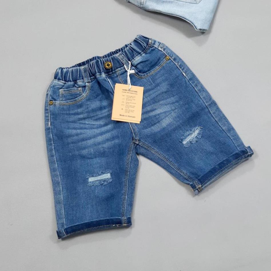 Quần jean bé trai [Cao Cấp Chính Hãng], quần bò lửng cho bé trai rách nhẹ HPjeans cao cấp, từ 5 đến 7 tuổi