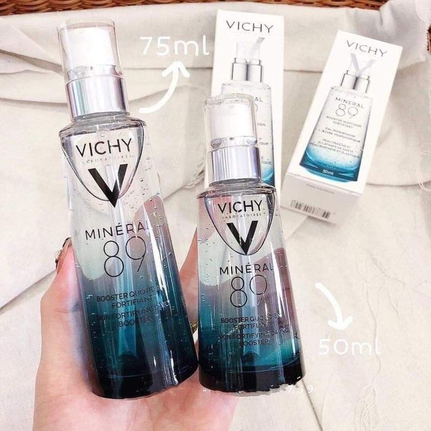 Set serum Vichy Mineral 89 Booster 50ml và kem dưỡng ẩm cấp nước Vichy Aqualia Thermal 15ml
