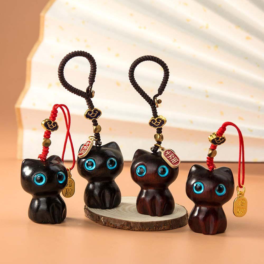 Dây Treo Điện Thoại Di Động Bằng Gỗ Đàn Hương Hình Mèo Dễ Thương Chống Thất Lạc Thích Hợp Làm Quà Tặng