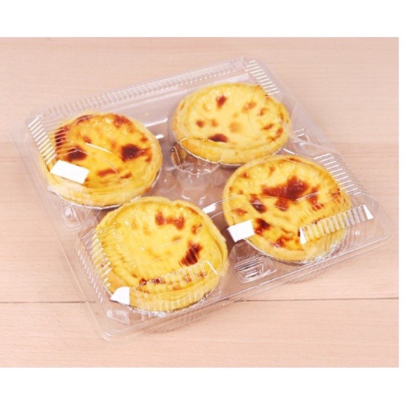 10 Hộp pet 4 ngăn đựng bánh Tart trứng