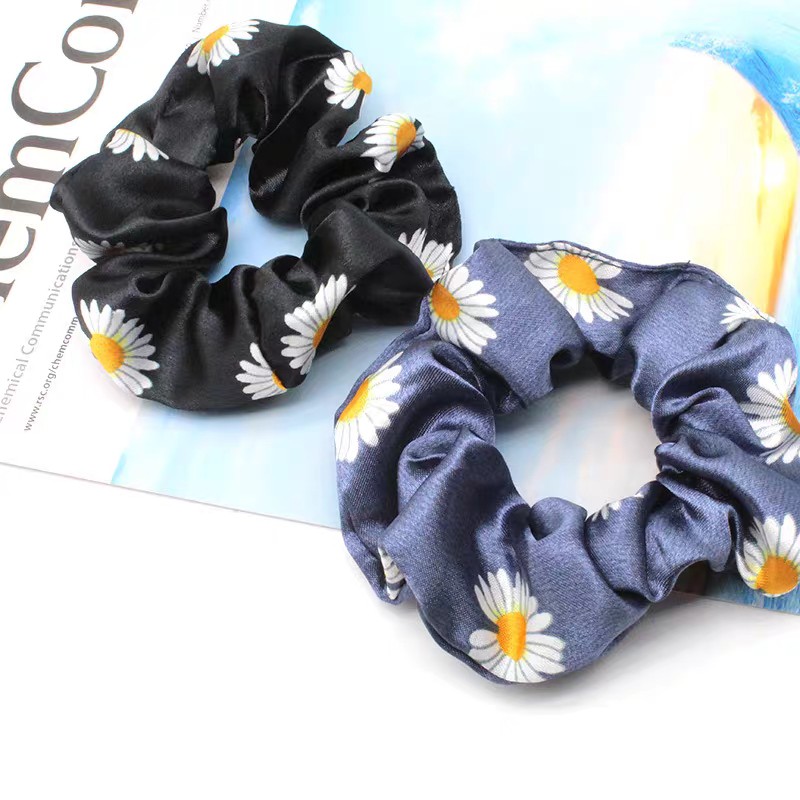 PVN15874 Dây buộc Tóc Vải Satin Hình Hoa Cúc T8