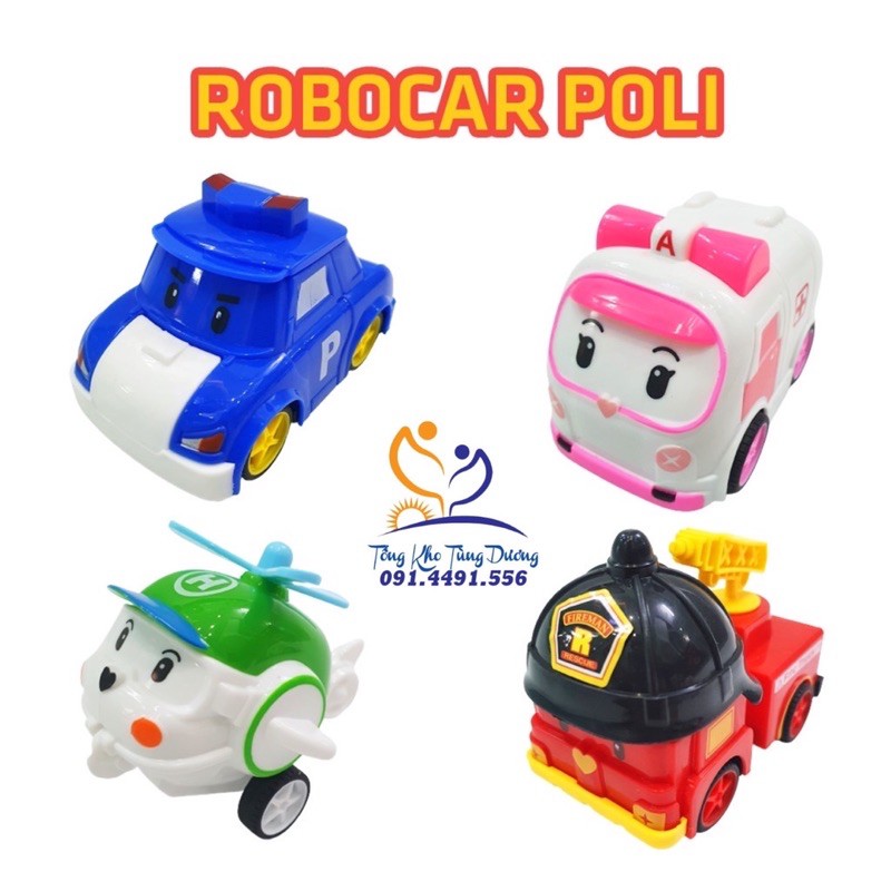 Bộ 4 xe ROBOCAR POLI chạy đà