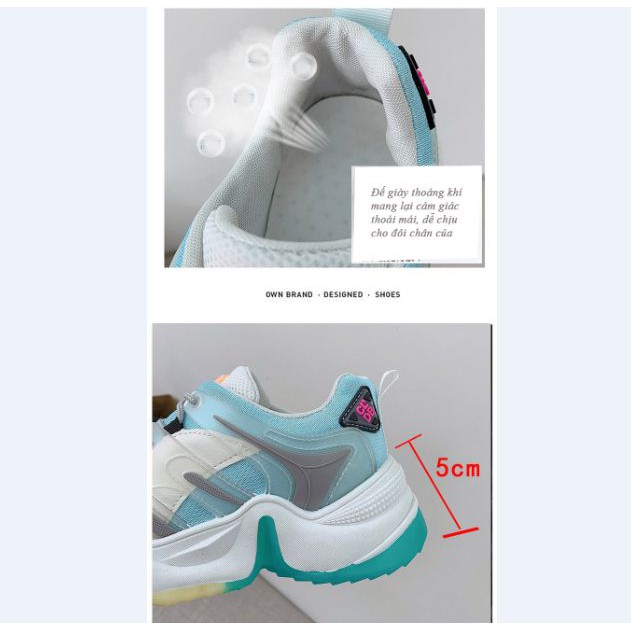 Giày thể thao nữ phối màu cực êm và thoáng khí GN11 - xanh