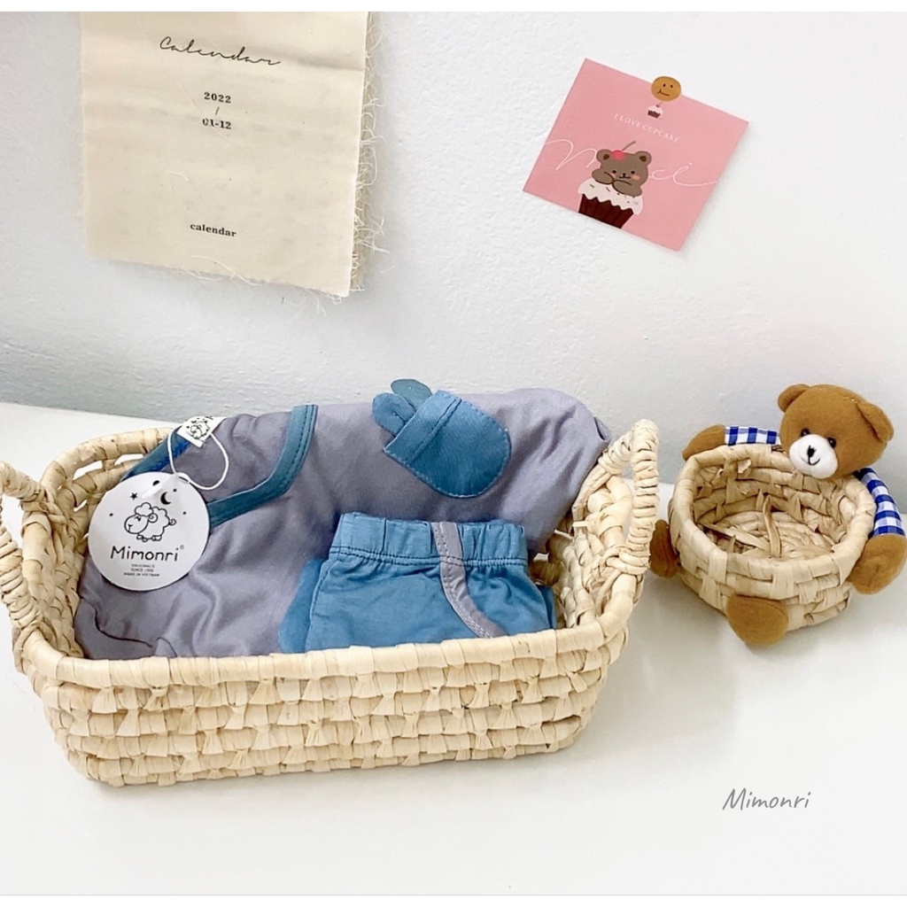 [SALE] Bộ Thun Lạnh Dài Tay Cho Bé Trai, Bé Gái KIMCHIBABY Túi Ngực Tai Thú, Bộ Quần Áo Cho Bé Mặc Nhà KWTD2211