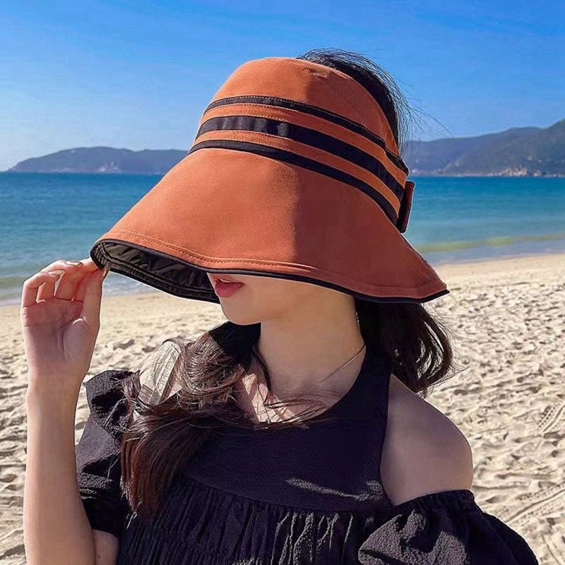 Mũ Lưỡi Trai Nửa Đầu Vành Rộng Màu Đen Chống Tia Cực Tím Chống Tia Uv Thời Trang Mùa Hè Cho Nữ
