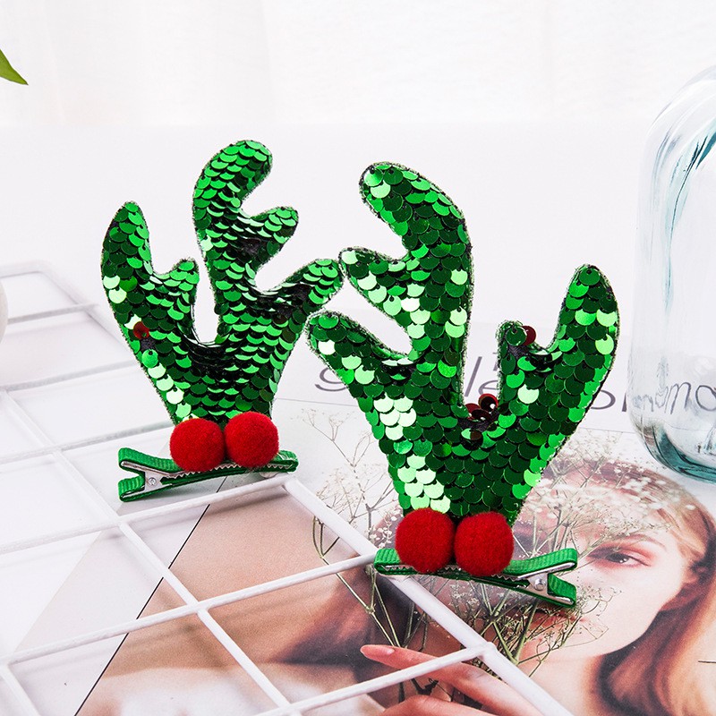 Kẹp tóc noel cho bé hình tuần lộc lấp lánh dễ thương phong cách mới lạ, người lớn cũng mang được