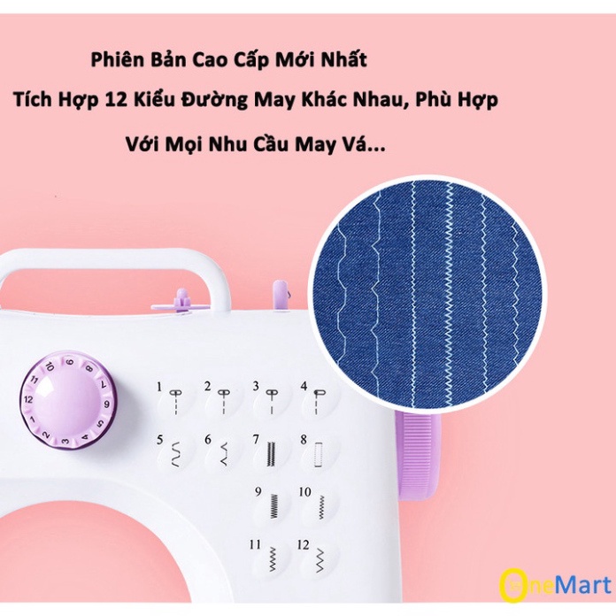 Máy May mini gia đình FHSM 505A 12 Kiểu May - Máy Khâu Đa Năng ⚜️ Bảo Hành 1 Năm ⚜️ Cao Cấp, Siêu bền, Đa dạng đường may