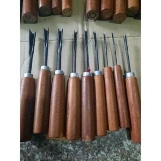 Bộ đục tỉa tách 9 cây mài sắc tra cán đầy đủ đục gỗ làng nghề Đồng kỵ Bắc Ninh