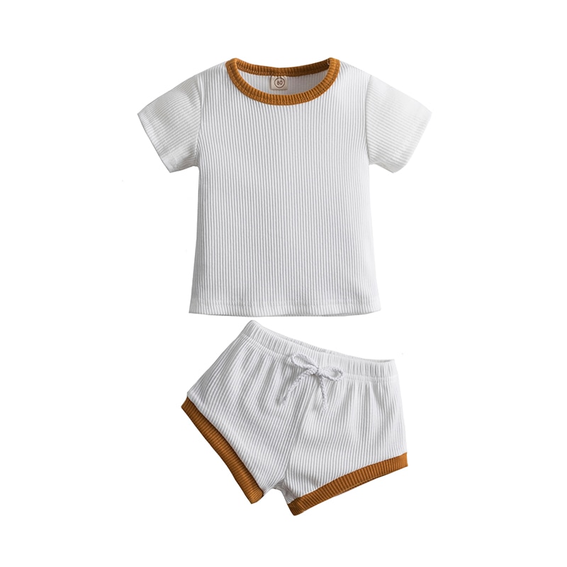 Bộ Đồ Gồm 2 Món Áo Thun Cotton + Quần Short Dành Cho Trẻ Sơ Sinh Nam Nữ 0-2 Tuổi