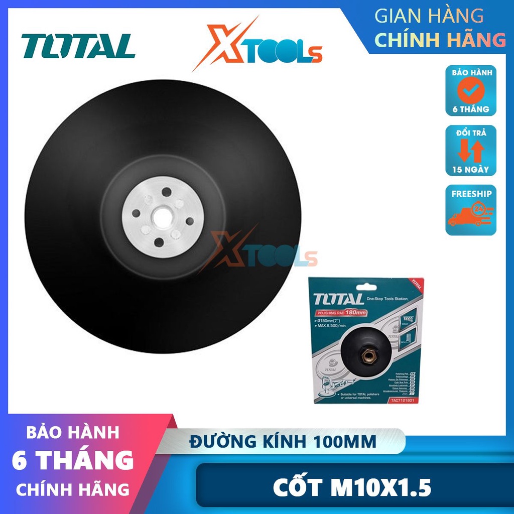 Đĩa đánh bóng cao su TOTAL 100-180mm, chất liệu cao su/nhựa pp, cốt M10/M14 [CHÍNH HÃNG][XTOOLS]