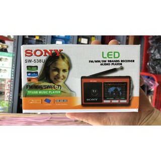 Đài Radio Sony 8 Band SW-538U Đọc Usb, Thẻ nhớ, Đèn Led