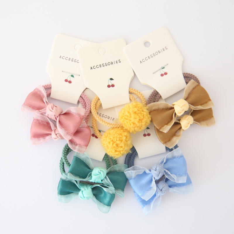 Set 10 Dây Cột Tóc Cao Su Co Giãn Đính Hoa Nhỏ Dễ Thương Dành Cho Bé Gái