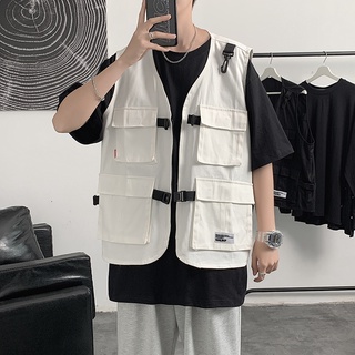 Áo Khoác Vest Không Tay Dáng Rộng Phong Cách Hip Hop Thời Trang Mùa Hè Hàn Quốc Cho Nam