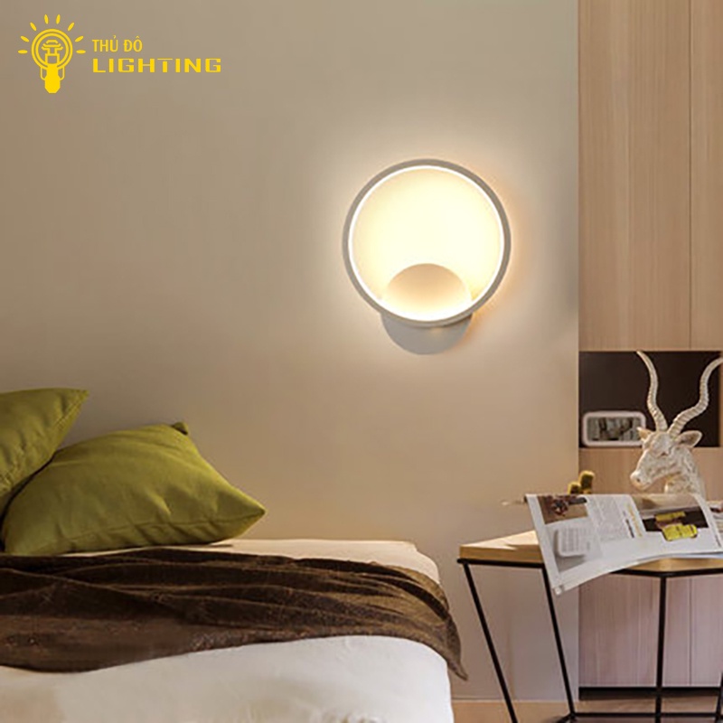 Đèn Tường Led Trang Trí Phòng Khách THỦ ĐÔ LIGHTING Đèn Led Vàng Hình Tròn Chất Liệu Thép Sơn Tĩnh Điện