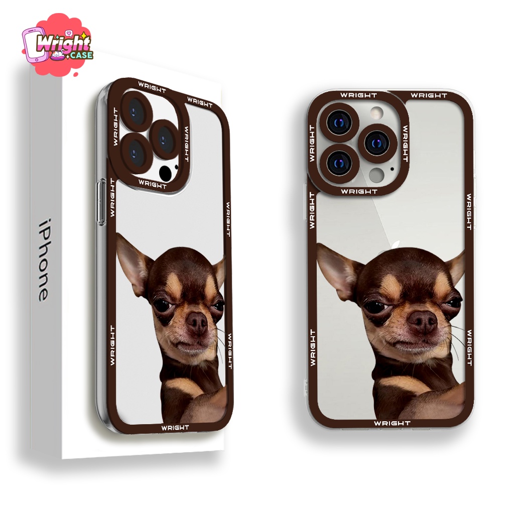 Ốp lưng iphone cạnh vuông chó Chihuahua đáng yêu Wrightcase 6plus/7/8/8plus/x/xs/11/12/pro/max/plus/promax