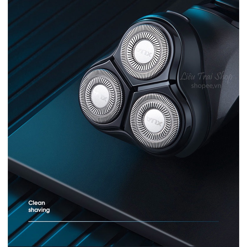 Máy cạo râu AUX sạc type C 3 mắt lưỡi kép 3D