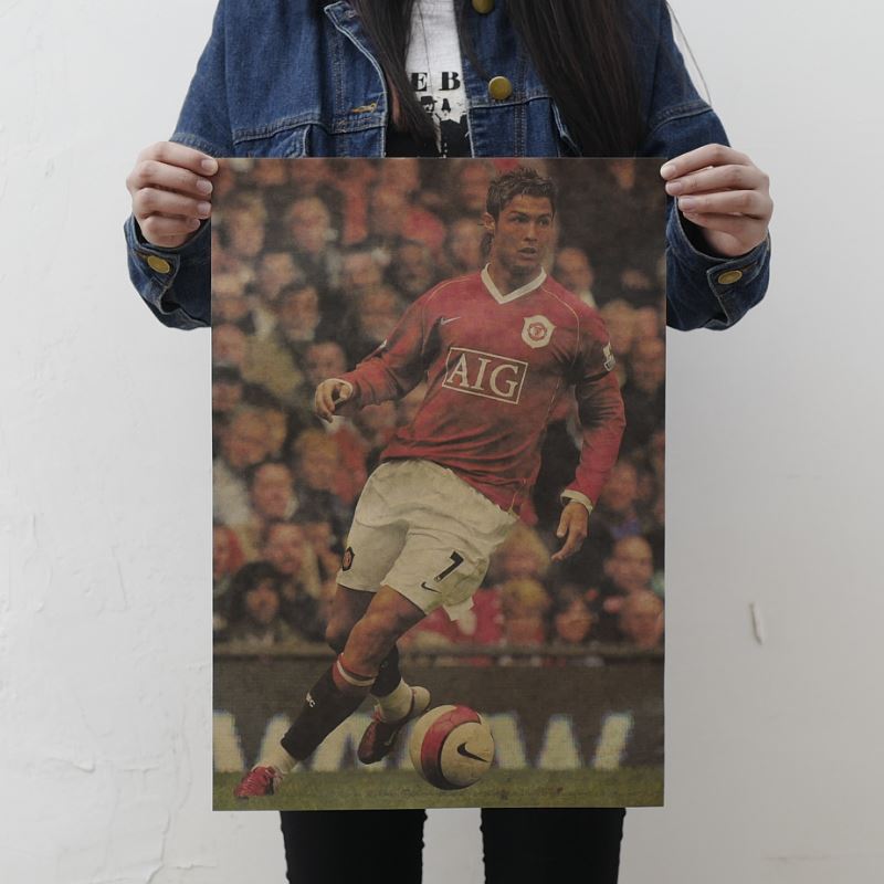 1 Tấm Áp Phích Dán Tường Hình Cầu Thủ Bóng Đá Messi Bec Beckham