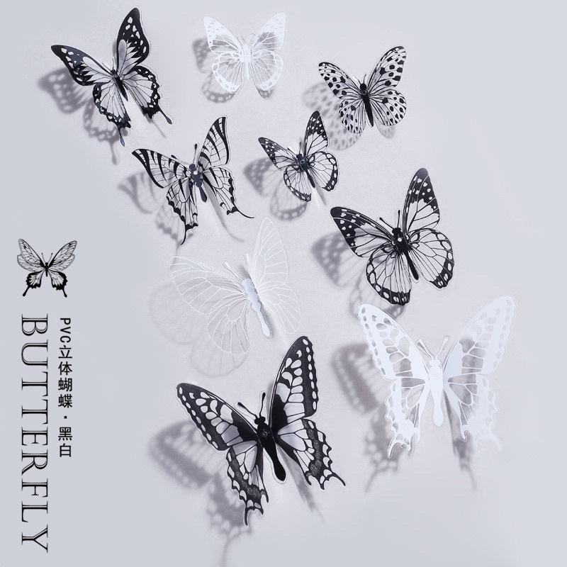 Hộp 32 Miếng Dán Hình Bướm 3D Cực Đẹp Dính Bó Hoa, Dính Tường Trang Trí Hàng Tuyển Bao Đẹp