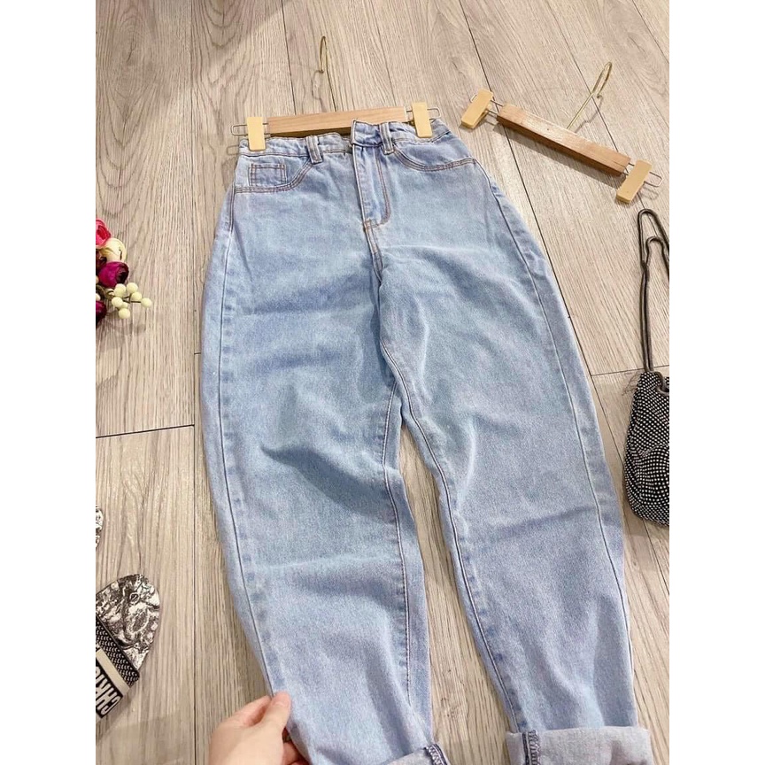 Quần bò bagy trơn- quần jean nữ cao cấp phong các hàn quốc