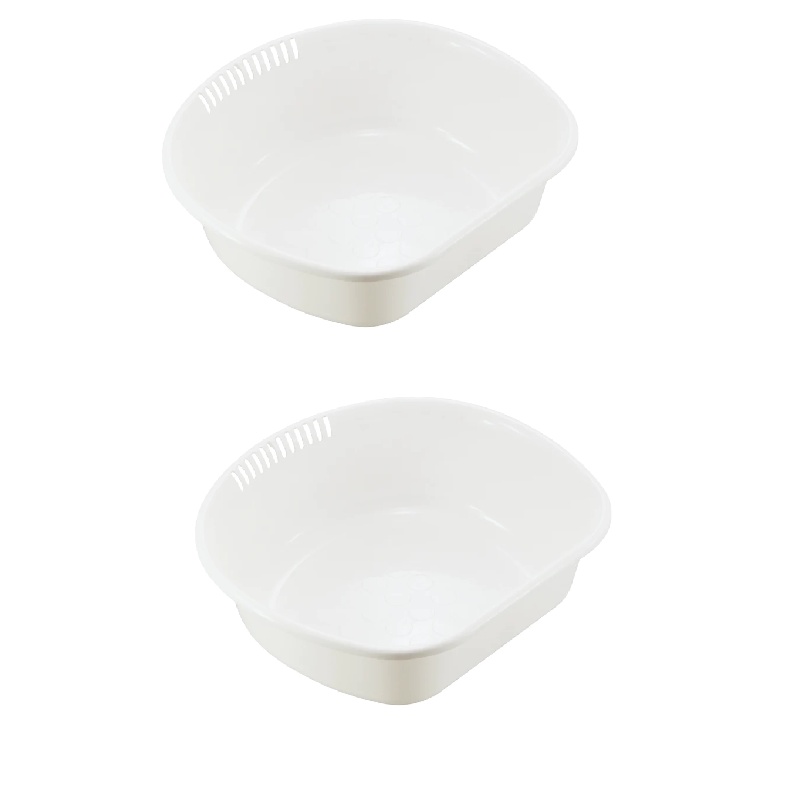 Daiso Cái Rá Wash Basin D Type 33Cm Wh
