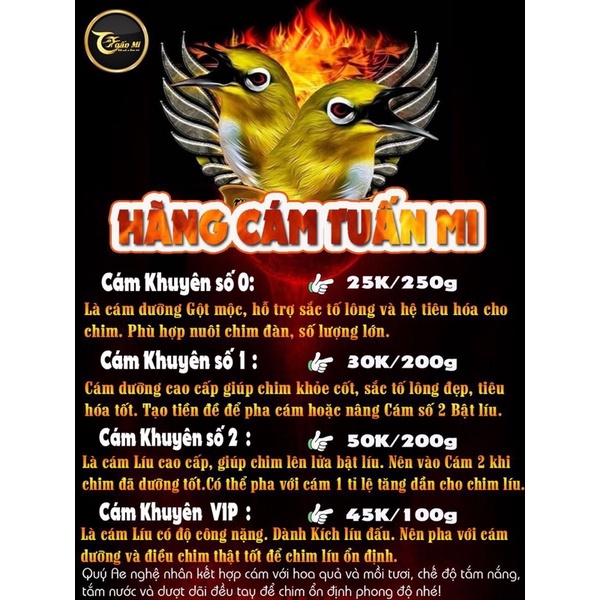 Cám Vành Khuyên Gột mộc số 0 Tuấn Mi