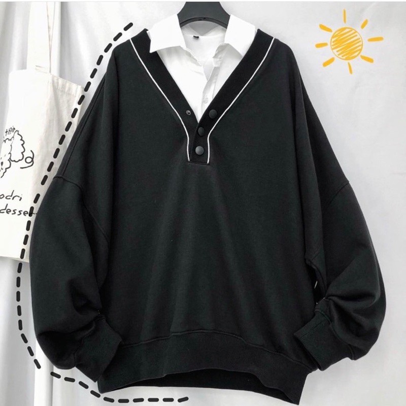 [Mã WARUN27 giảm 12k đơn 99k] Áo nỉ Sweater BB HOMIES dài tay phối khuy | BigBuy360 - bigbuy360.vn