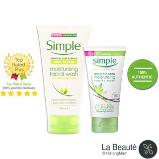 [Hàng Công Ty] Simple Kind To Skin Moisturising Facial Wash - Sữa Rửa Mặt Cho Da Nhạy Cảm 150ml