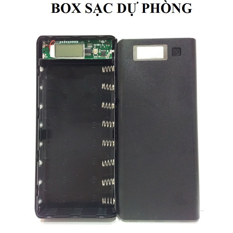 Box sạc dự phòng 8 Cell pin có màn hình hiển thị % pin điện áp và dòng(không pin) mạch sạc dự phòng pin sạc 18650
