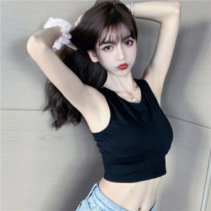 Áo Thun Cotton Ba Lỗ Croptop _ Áo Tập Yoga Mã 8862