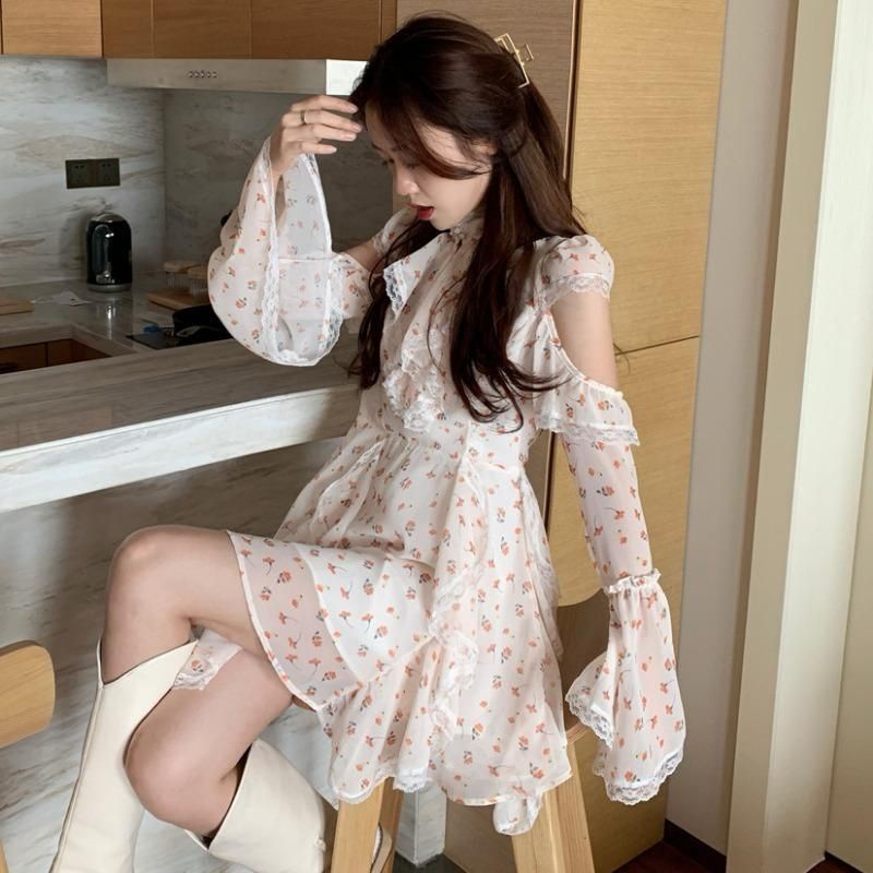 ĐẦM HOA NHÍ TIỂU THƯ TAY DÀI PHONG CÁCH DIỆU DÀNG