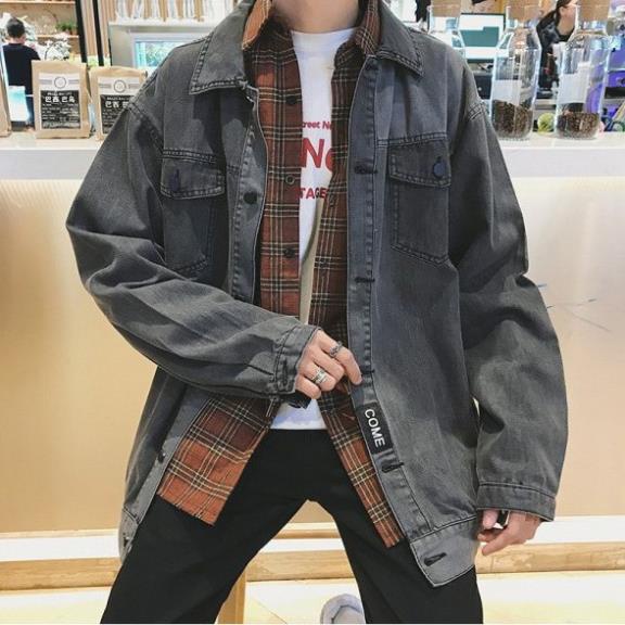 Áo Khoác Jeans, Áo Jackets Jeans Đôi Tay Khóa Unisex Cho Cả Nam Và Nữ Vải Jeans Xuất Dày Dặn MB