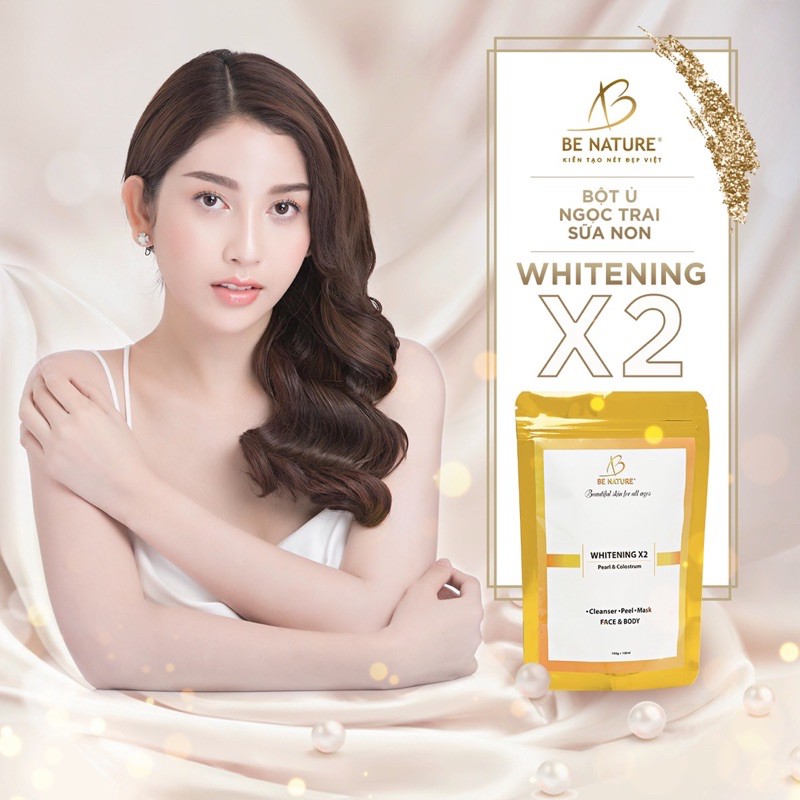 Bột Ủ Ngọc Trai Sữa Non Whitening X2 Be Nature 100g