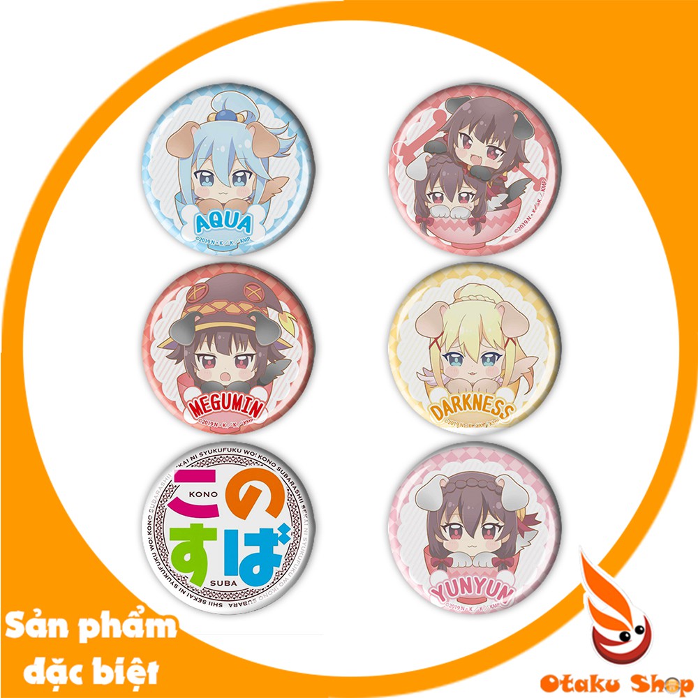 SET 6 CÁI huy hiệu Anime KonoSuba: God’s Blessing on this Wonderful World! - Mở Ra Một Thế Giới Tuyệt Vời